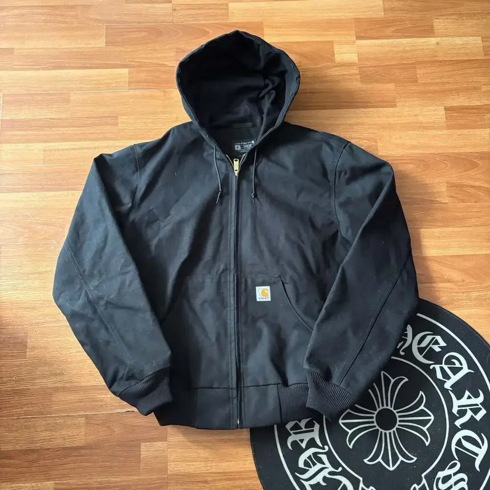 Carhartt J0131-M Loose Fit Black Canvas Zip Hoodie Jacket